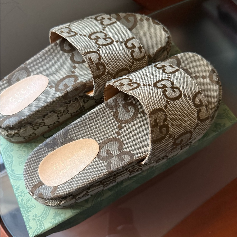 Gucci Monogram Slide Sandals